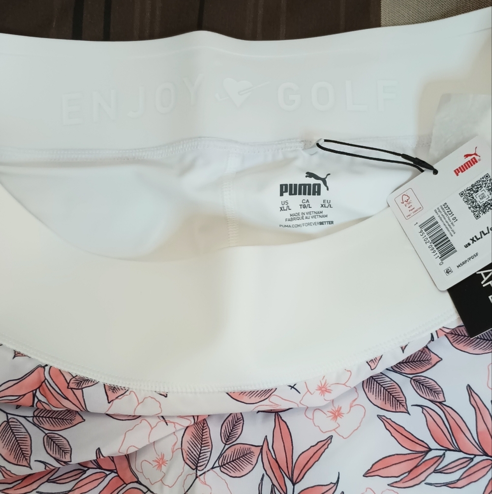 Puma White and Pink Floral Golf Skort XL/L - Picture 13 of 14